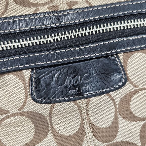 Y2K Coach Penelope Signature Monogrammed Shoulder Purse Tan & Brown - Picture 3 of 10